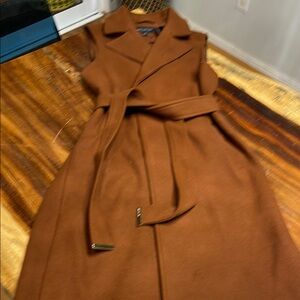 Marc New York Brown Long Sleeve Notched Collar Dress